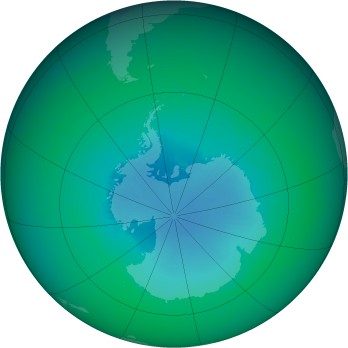 December 2001 monthly mean Antarctic ozone